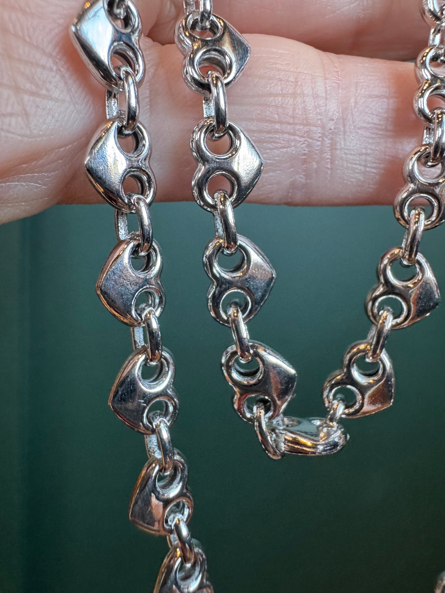 6mm Sterling silver heart mariner chain 20”