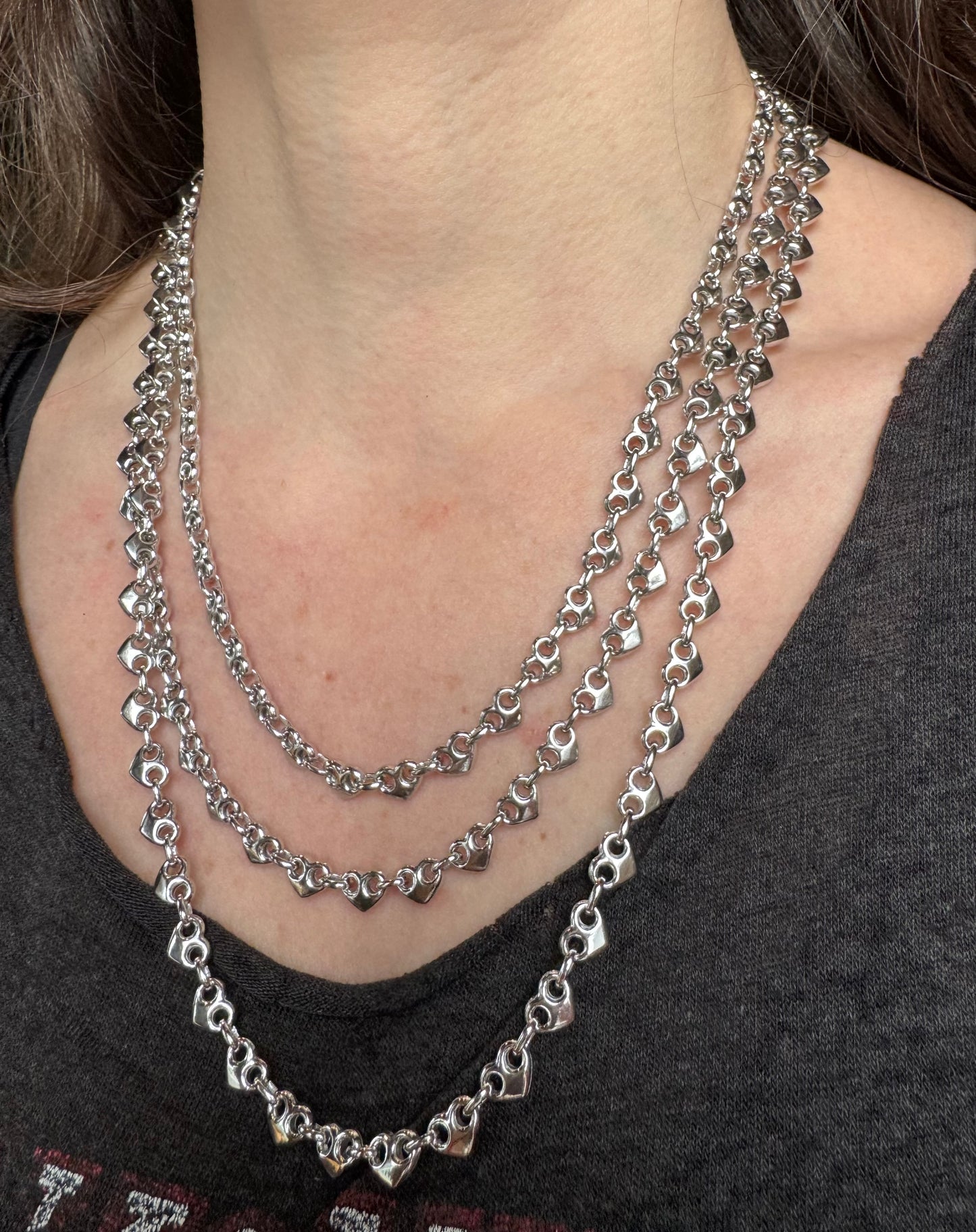 6mm Sterling silver heart mariner chain 18”