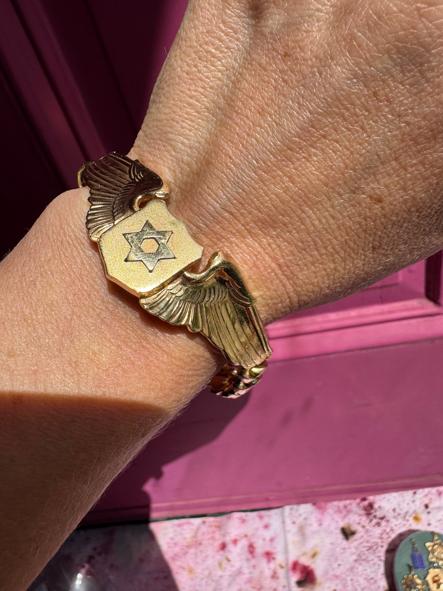 Jewish strength bracelet 14k