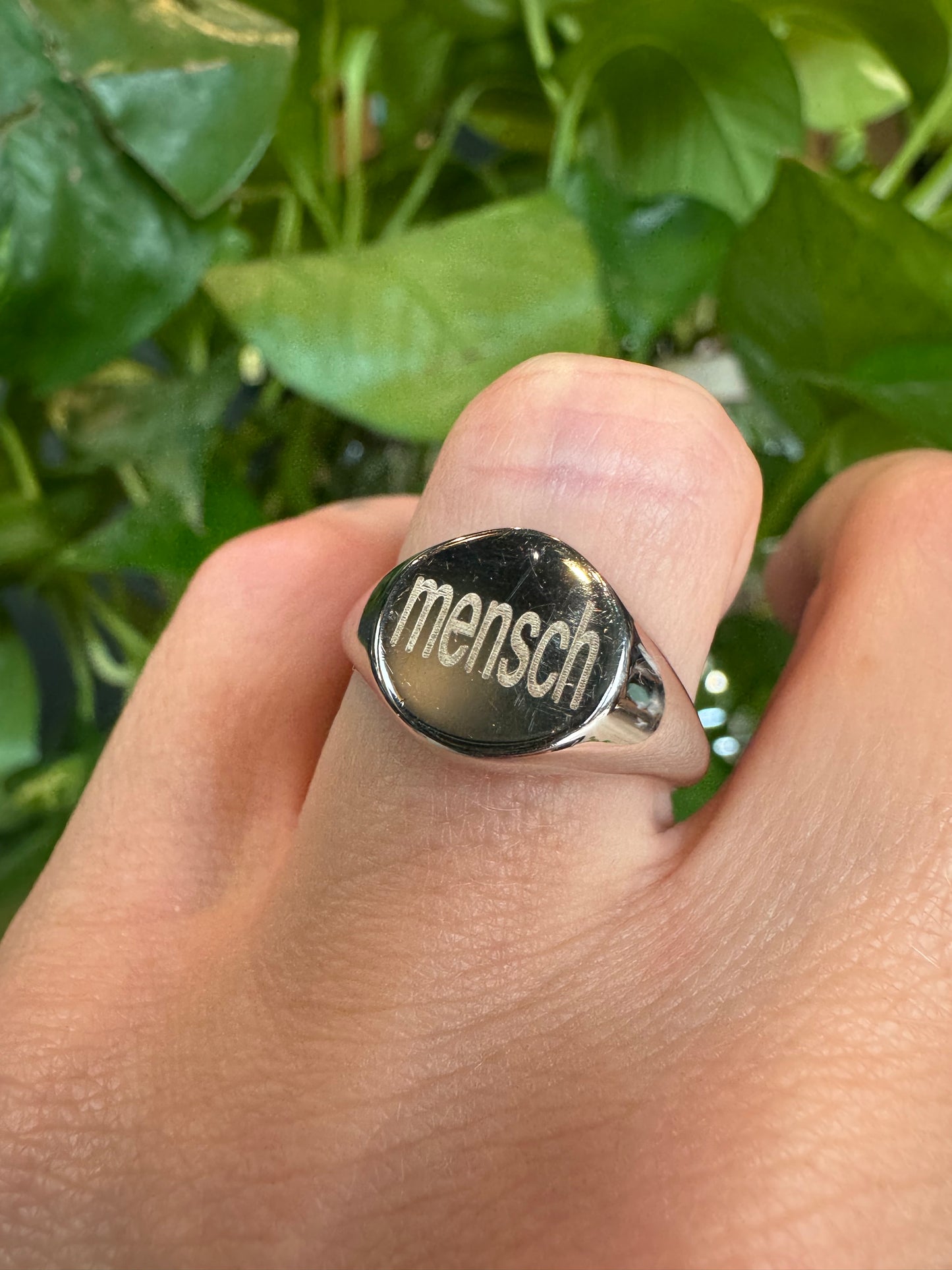 Sterling Silver Mensch ring