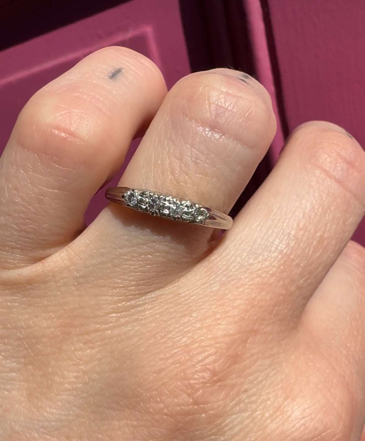 14k white gold diamond band