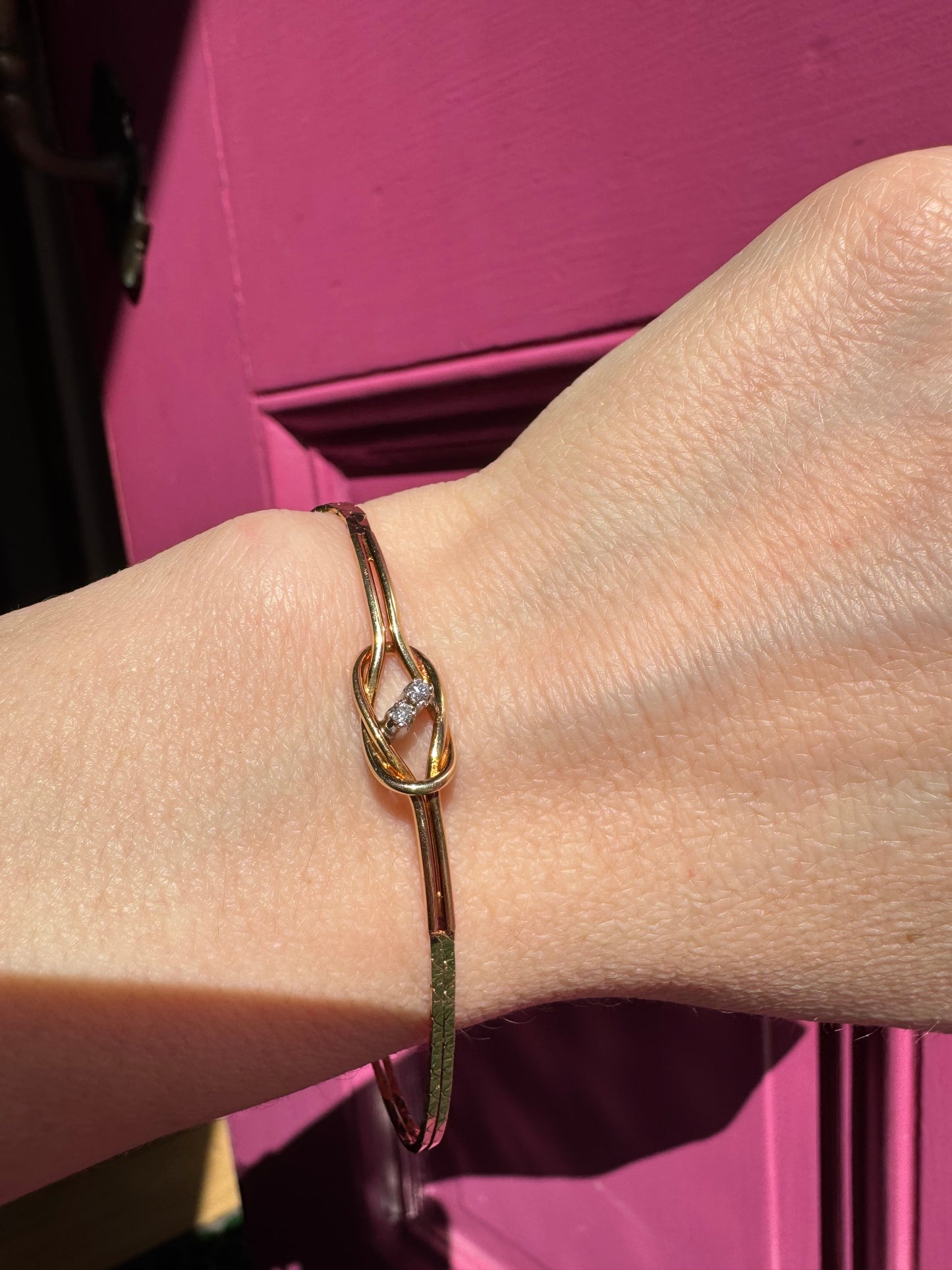 14k diamond knot bracelet