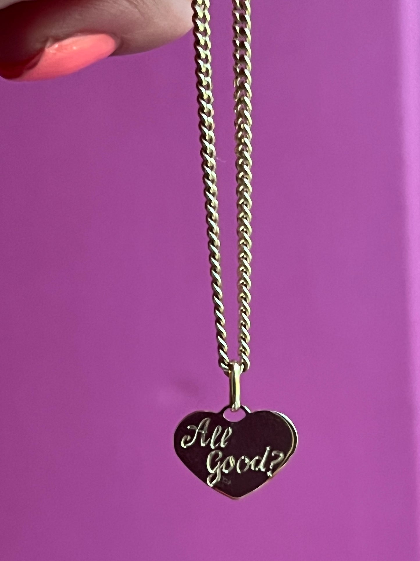 14k check-in text charm set - “All Good?” Hearts