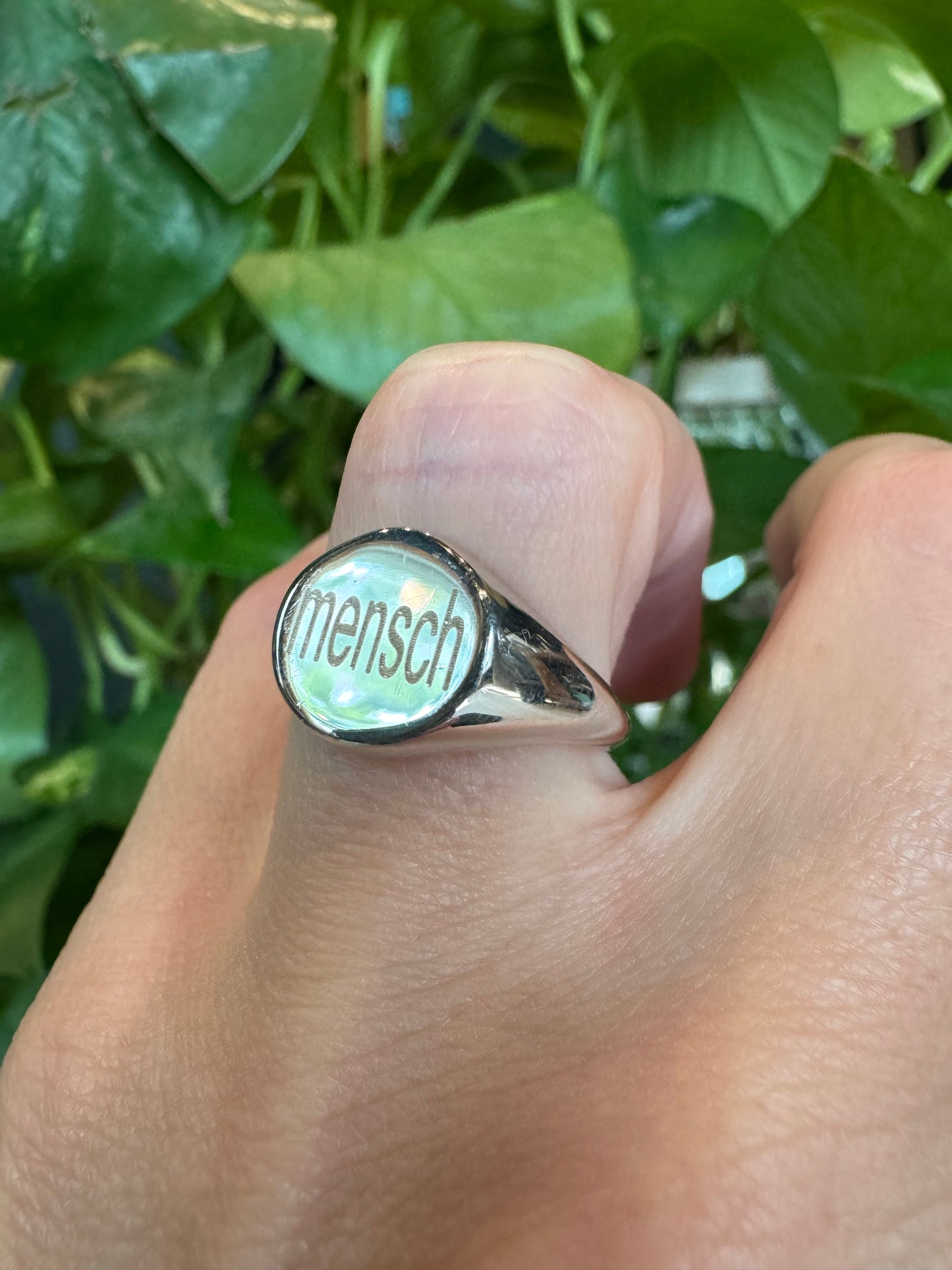 Sterling Silver Mensch ring