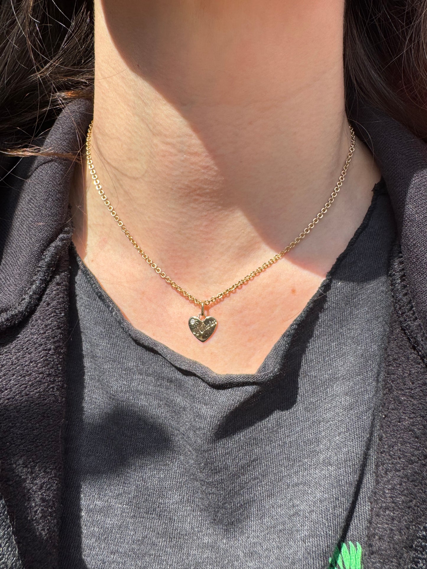 Handmade L’Chaim charm - 14k white gold and diamond