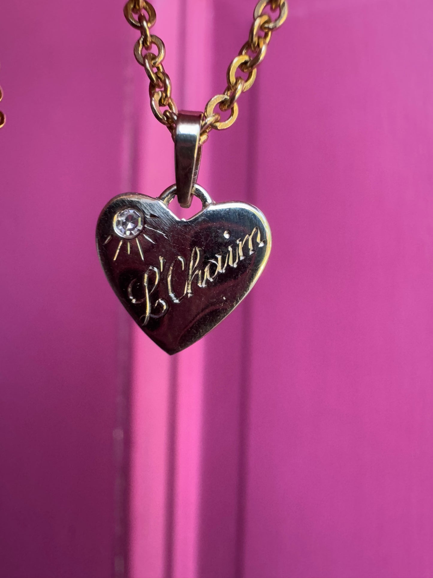 Handmade L’Chaim charm - 14k white gold and diamond