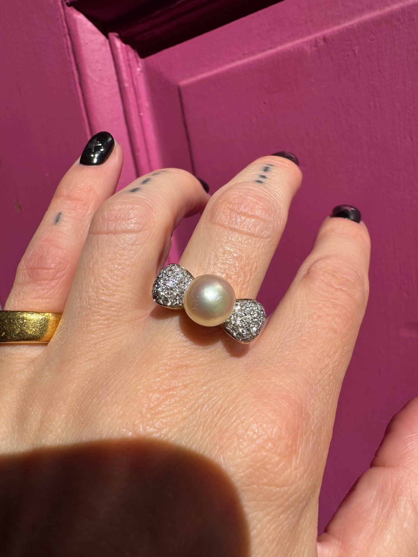 14k Pearl & CZ Ring