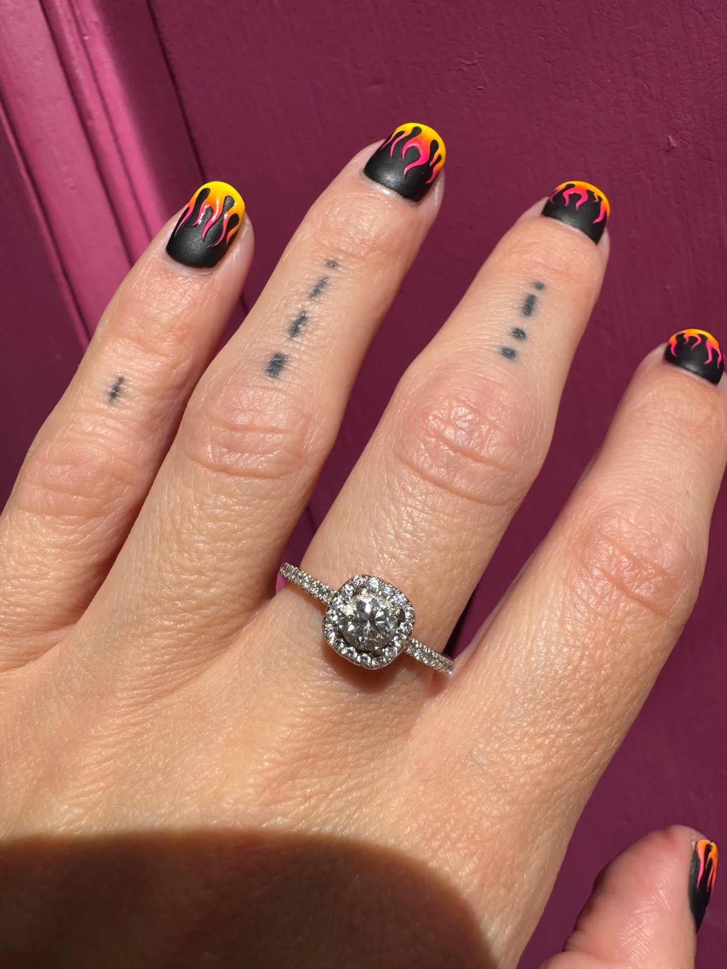 14K Diamond solitaire with halo Ring