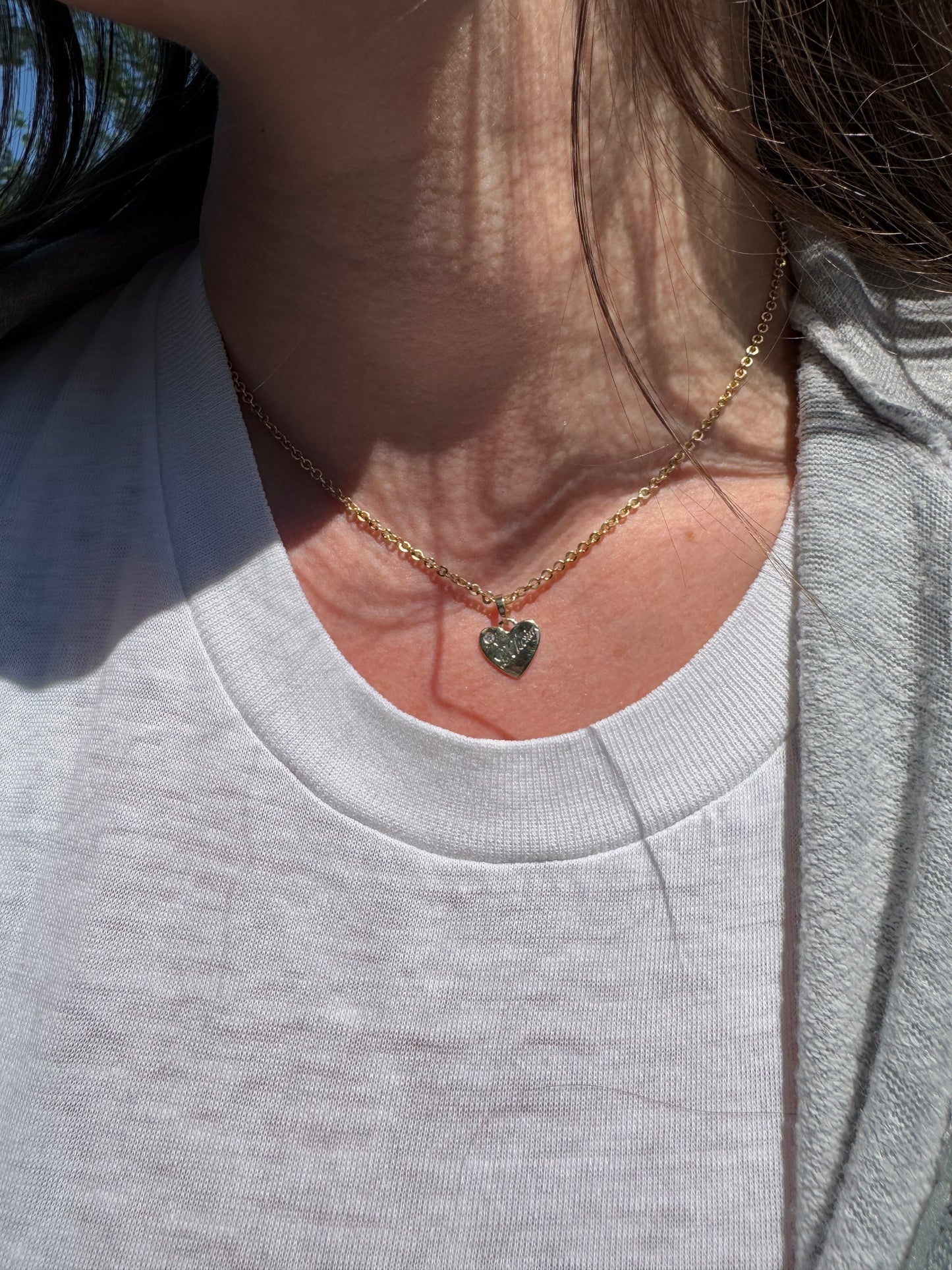 Handmade L’Chaim charm - 14k yellow gold and diamond
