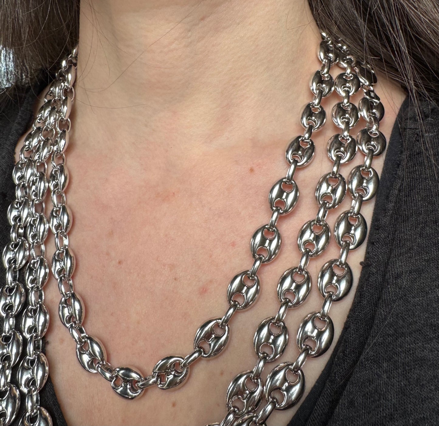 Sterling silver mega puffy mariner 26”