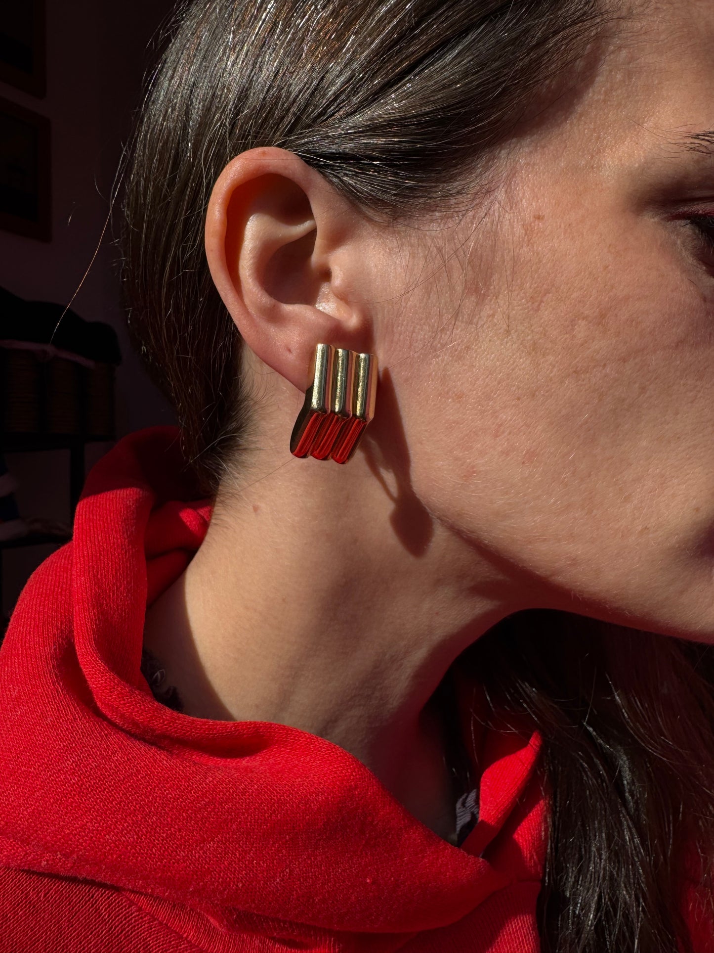 14k 1980s Geometric earrings