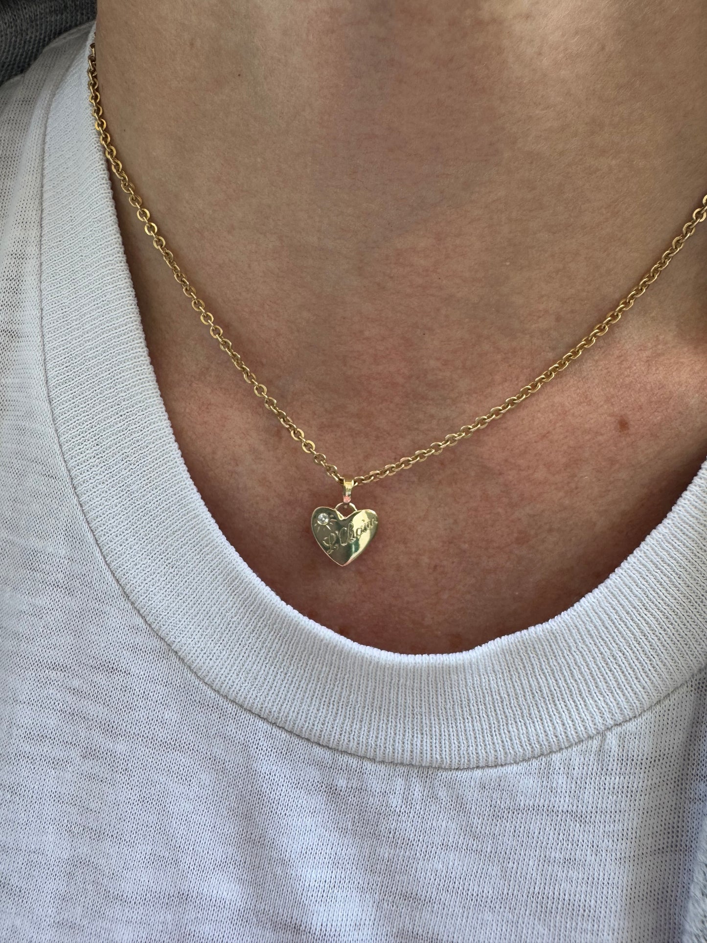 Handmade L’Chaim charm - 14k yellow gold and diamond