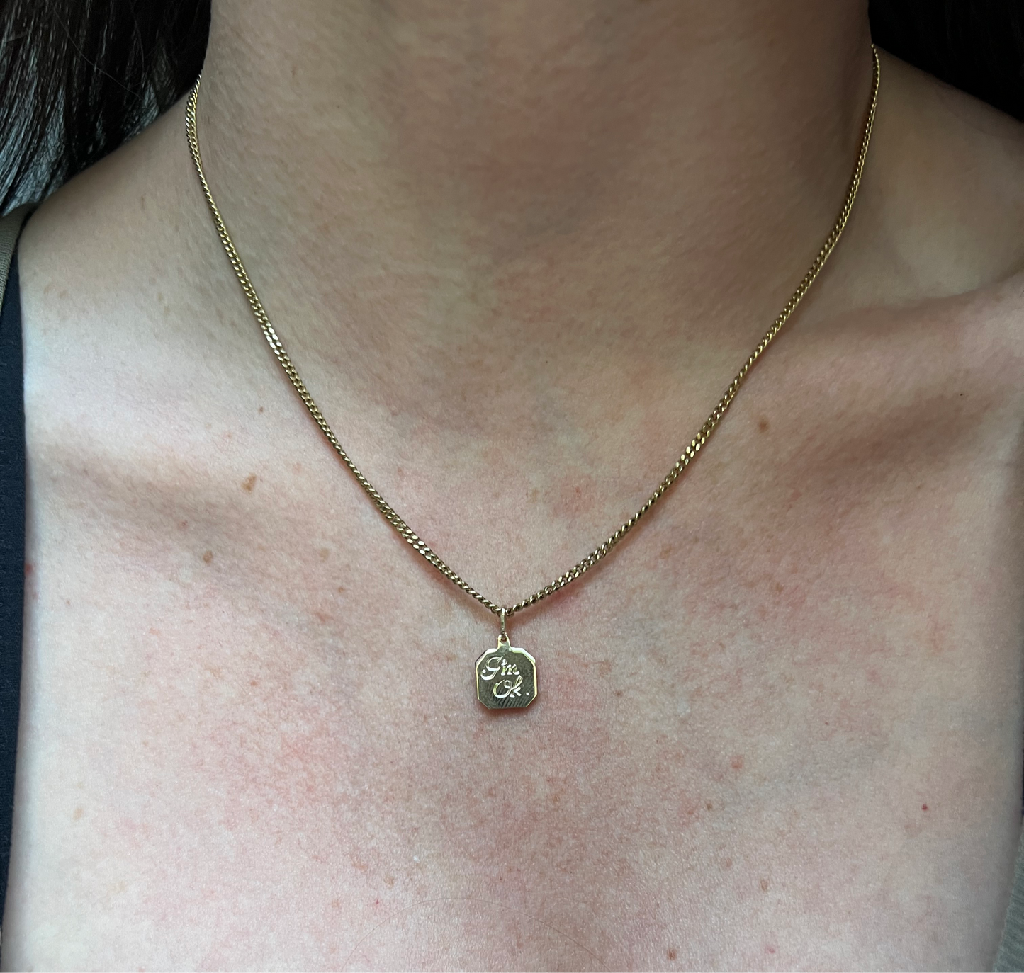 14k single “I’m Not Ok” octagon