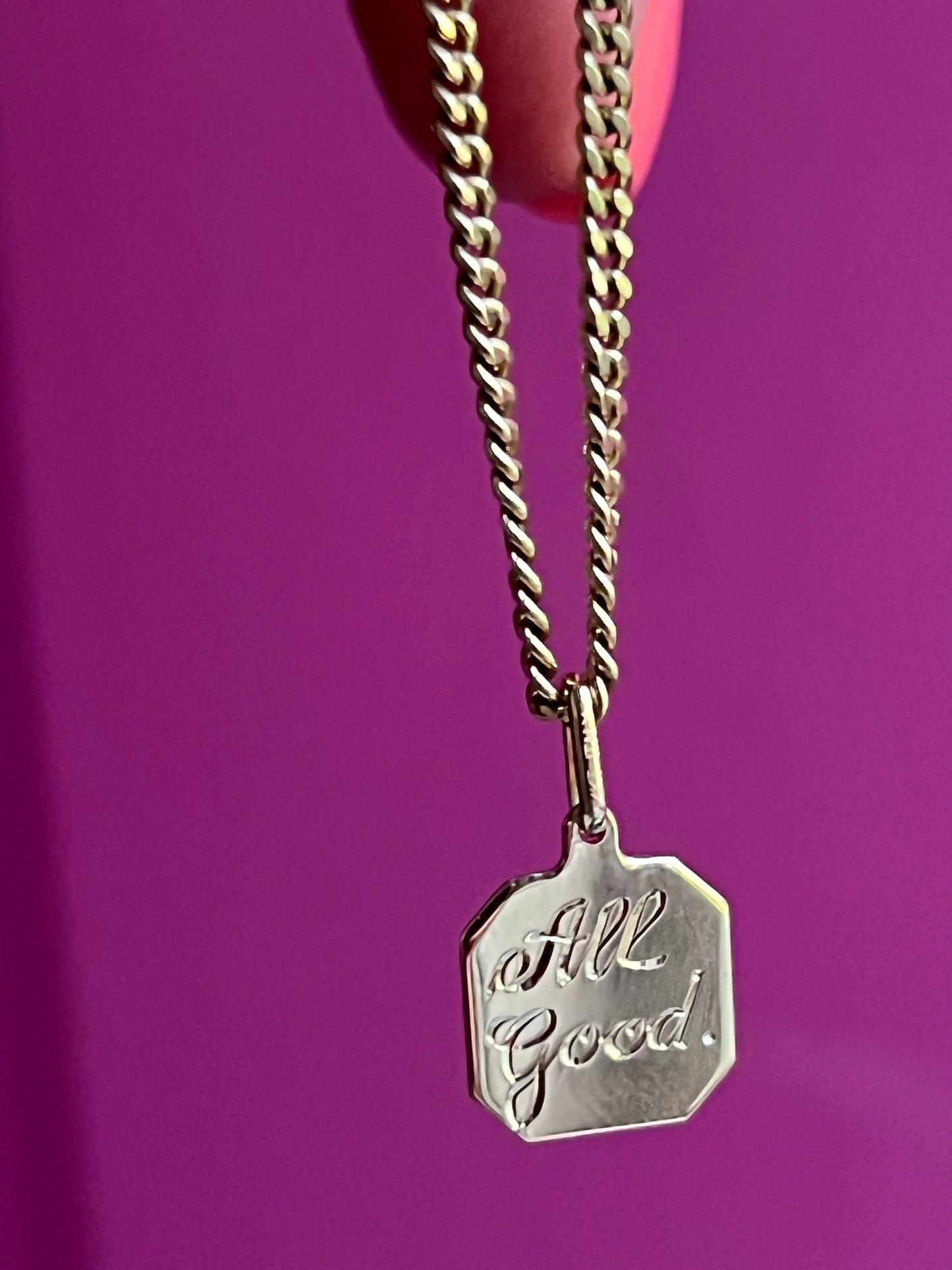 “All Good?” Octagon check-in text charm set