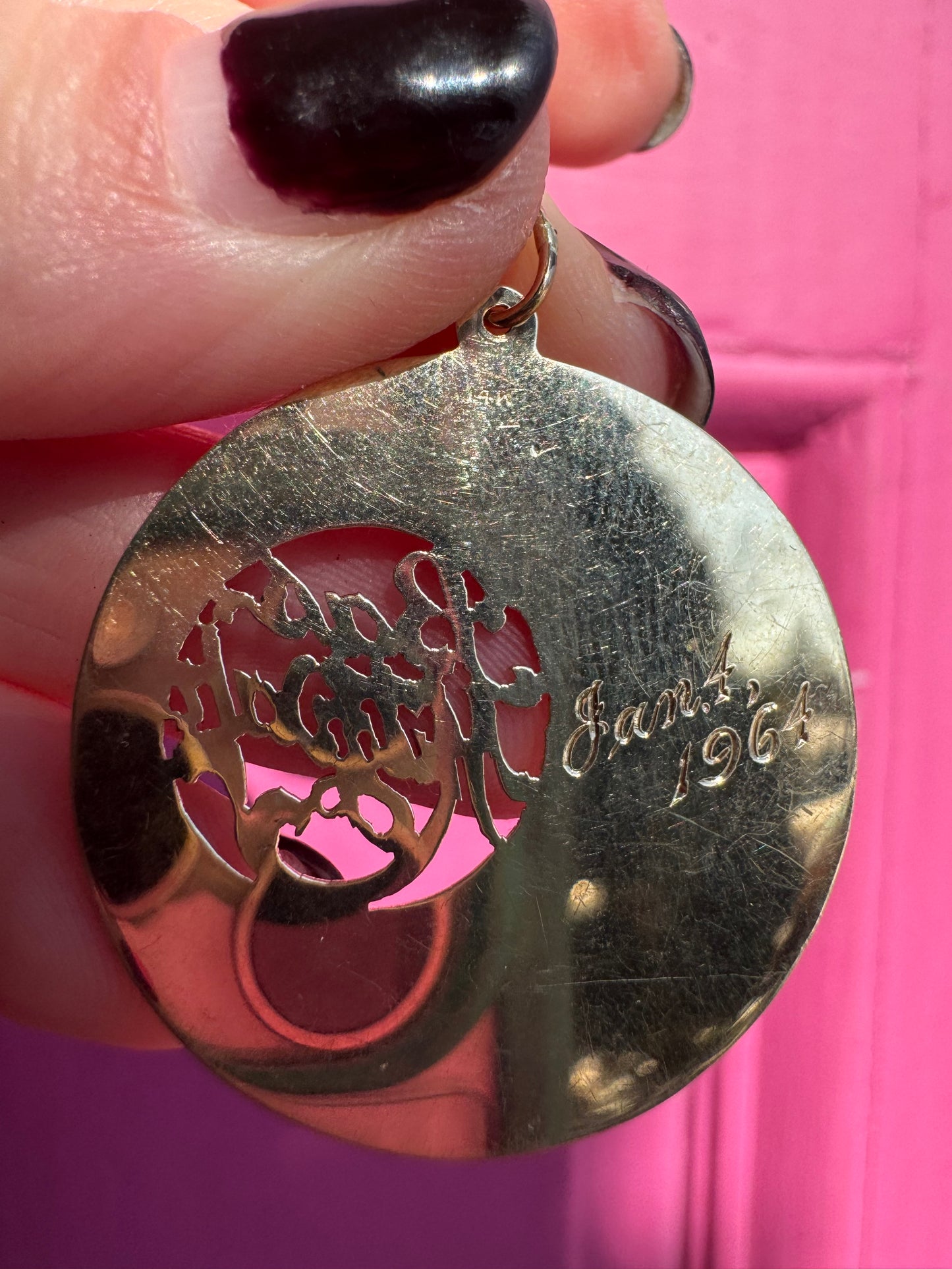 14k vintage Bas Mitzvah medallion