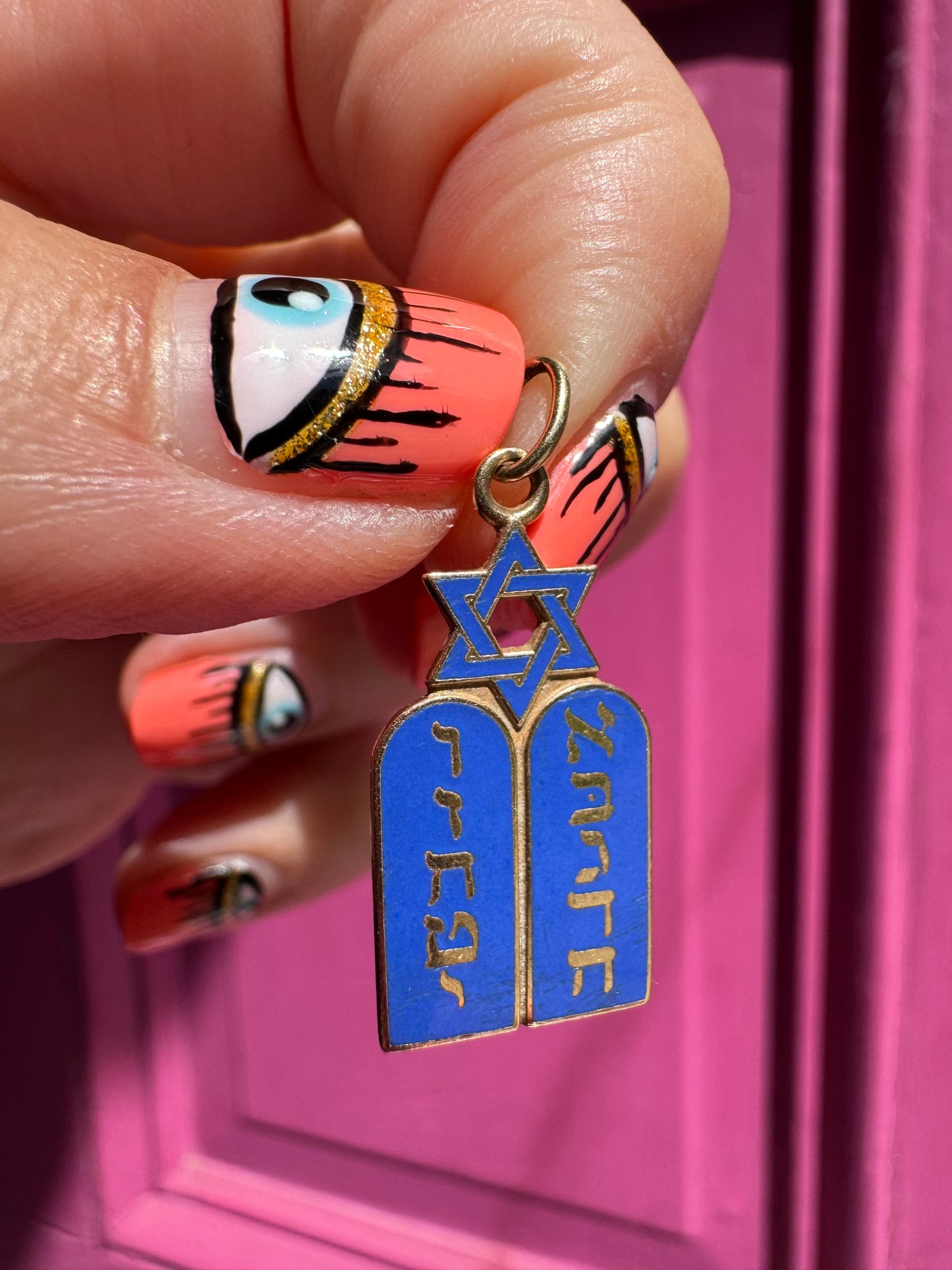 14k enamel tablets charm