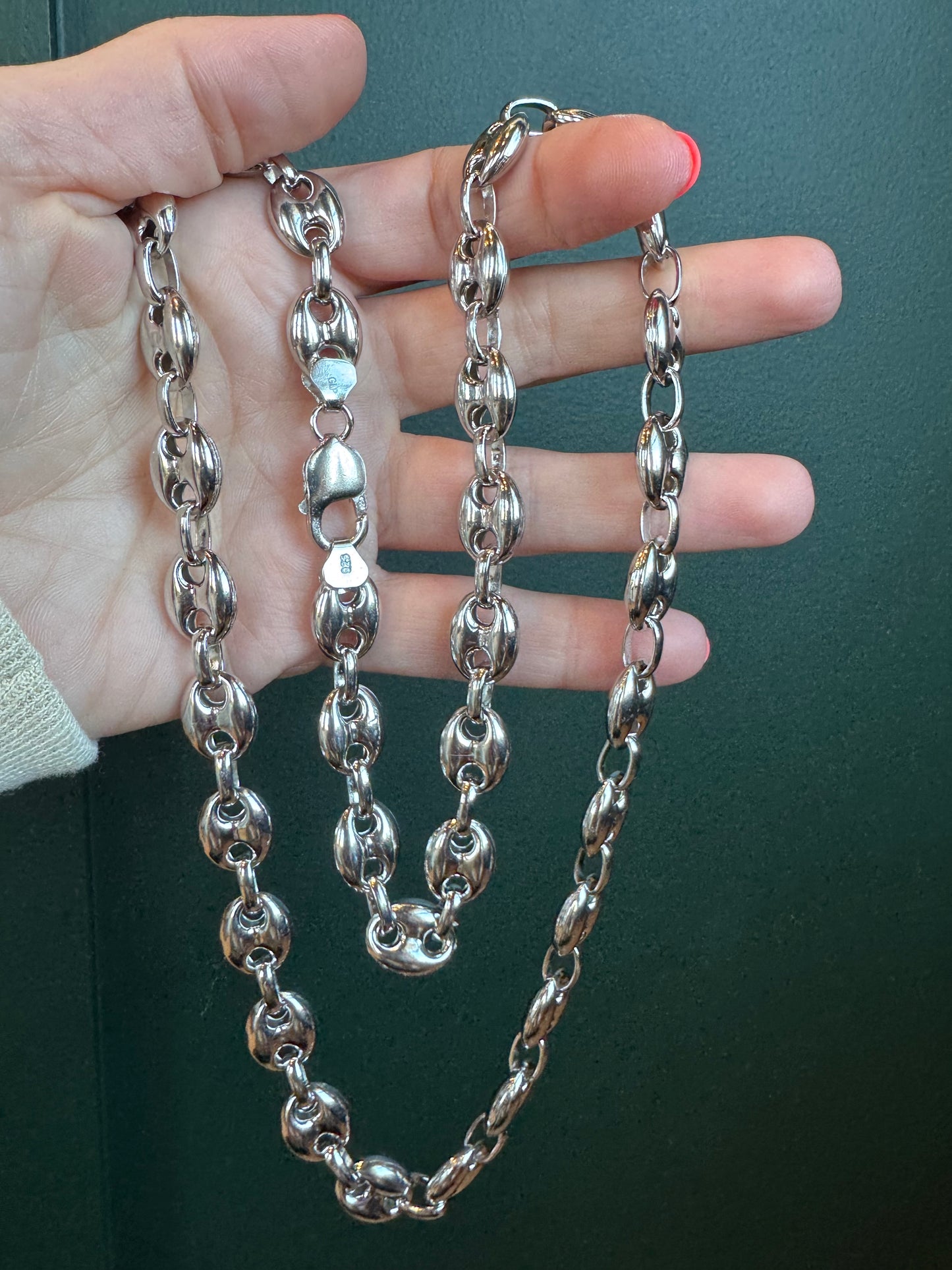 Sterling silver mega puffy mariner 26”