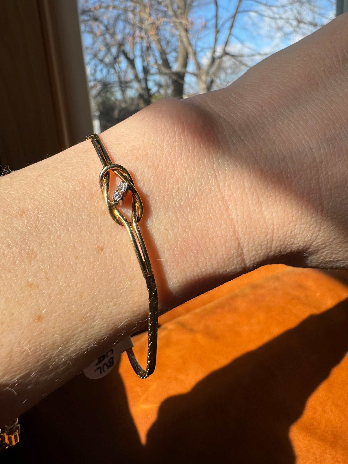 14k diamond knot bracelet
