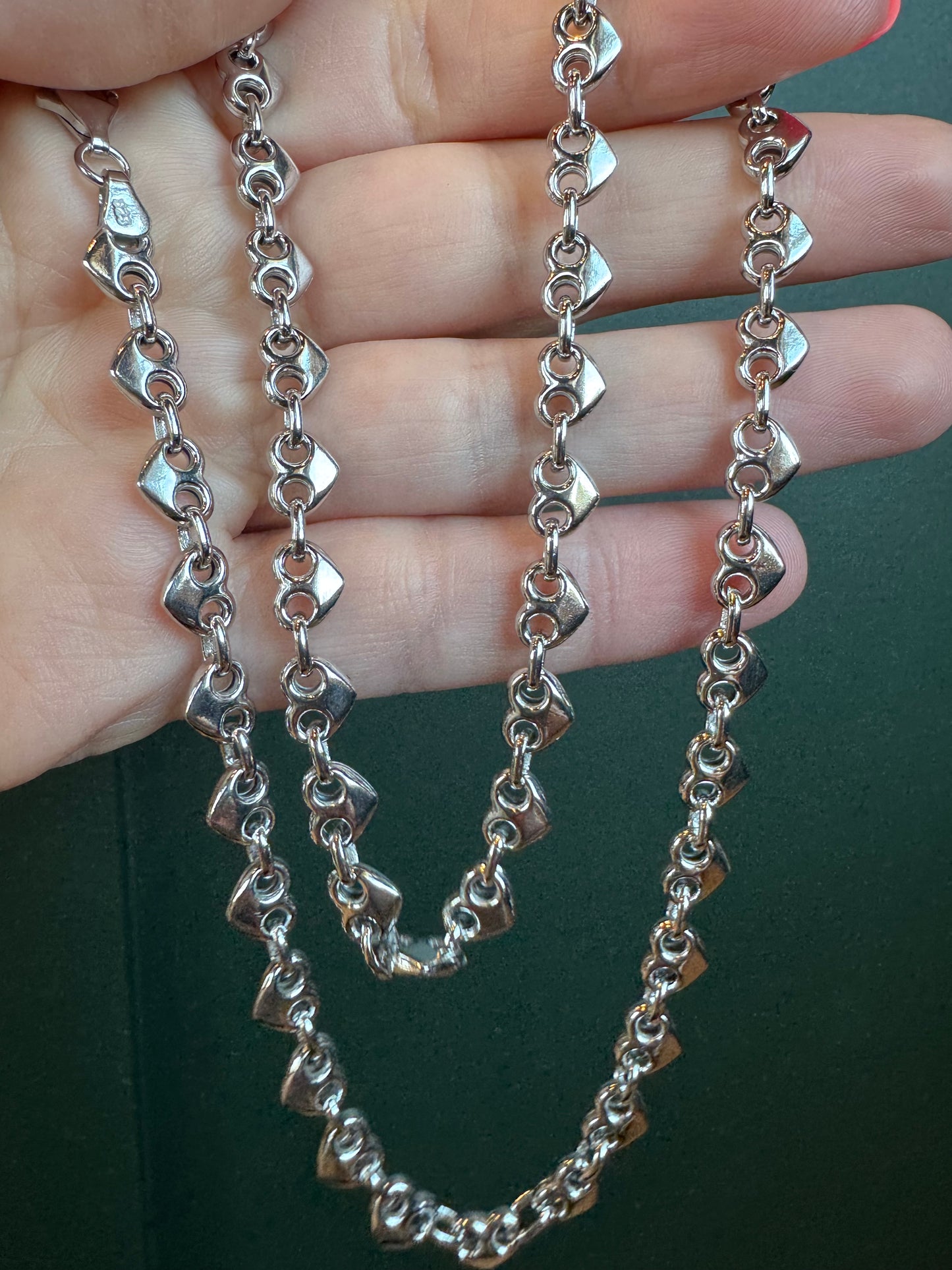 6mm Sterling silver heart mariner chain 20”