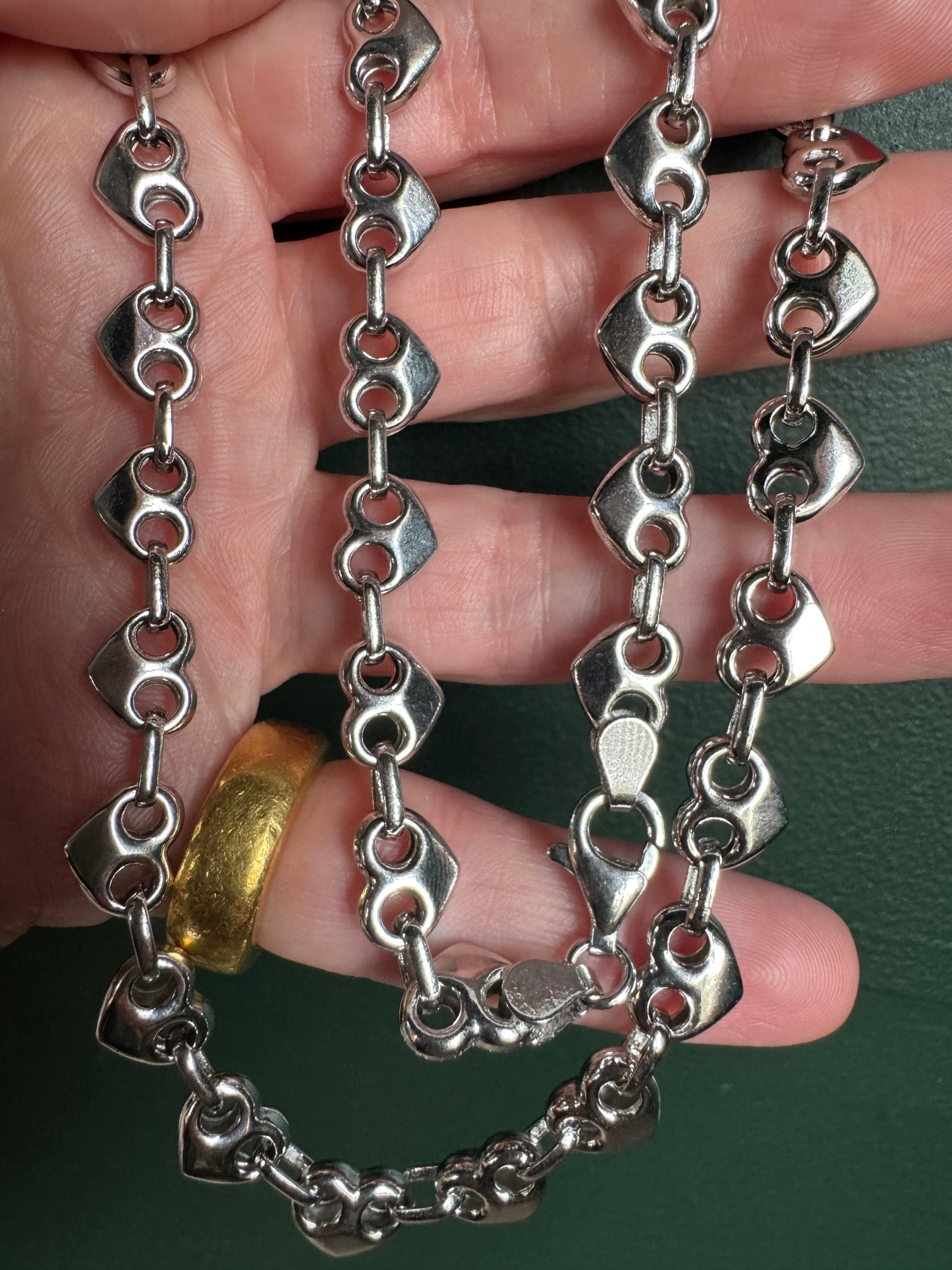 8mm Sterling heart mariner -18”
