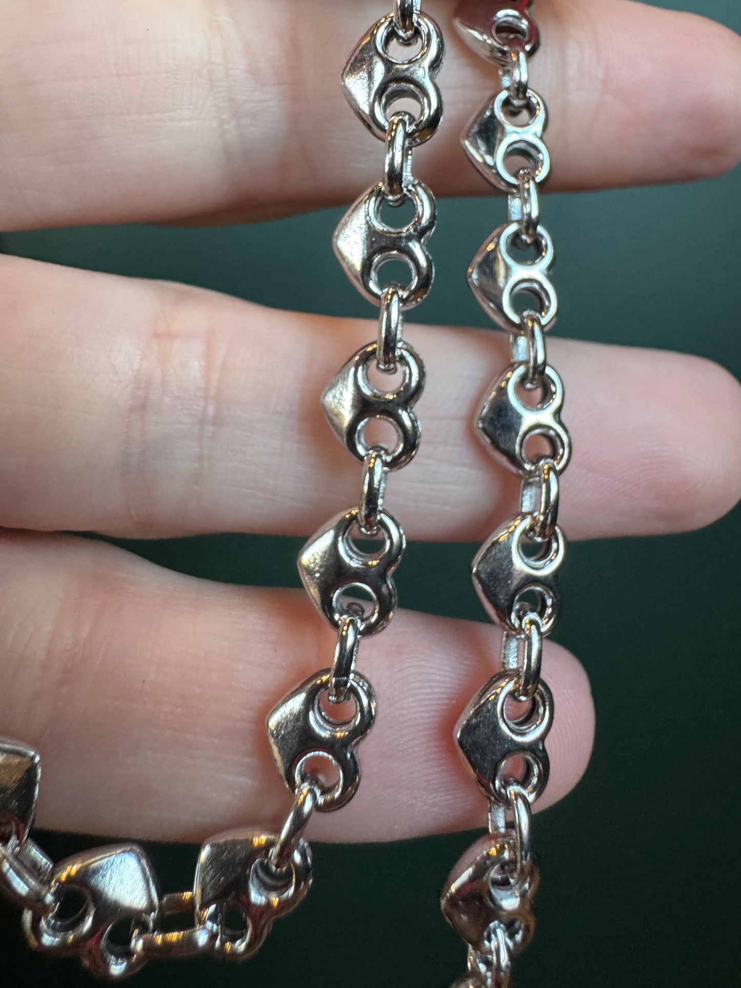 6mm Sterling silver heart mariner chain 18”