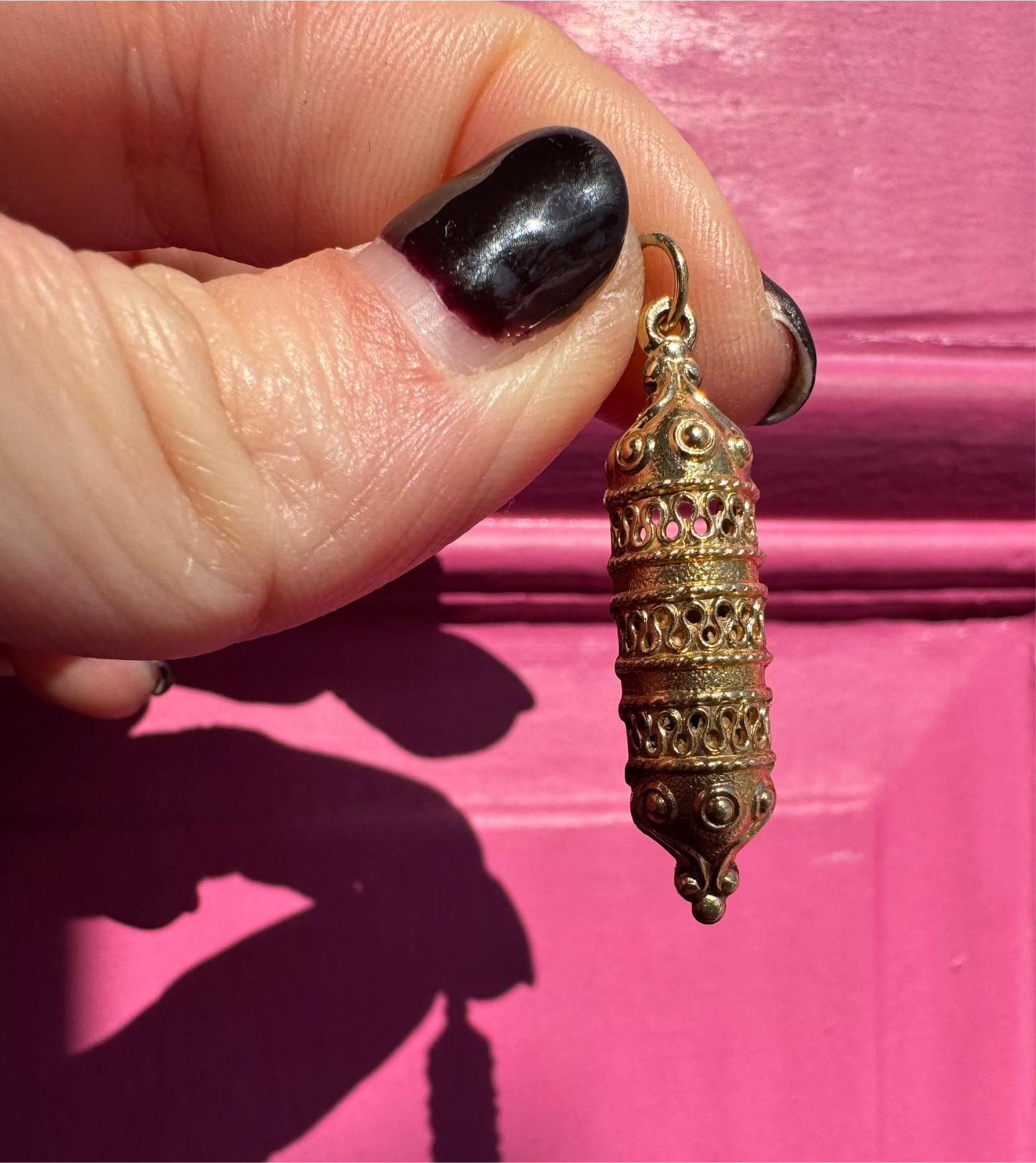 14k vintage mezuzah charm