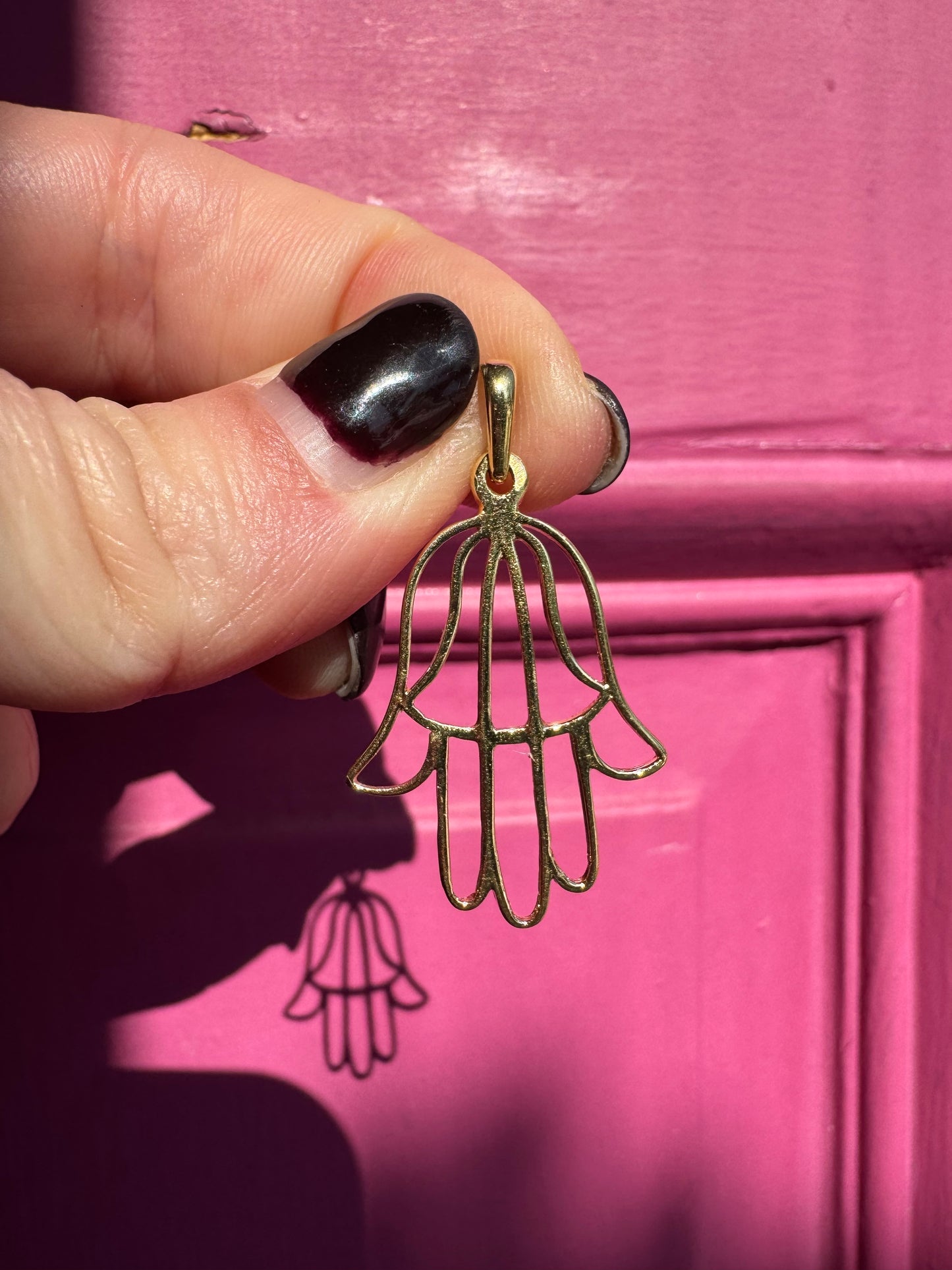 14k hamsa pendant