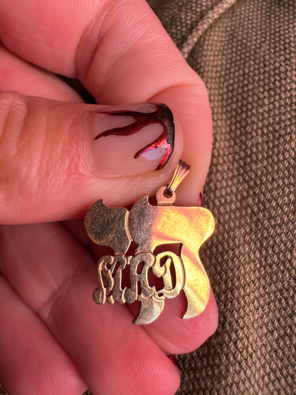 14k chai initials charm MAD