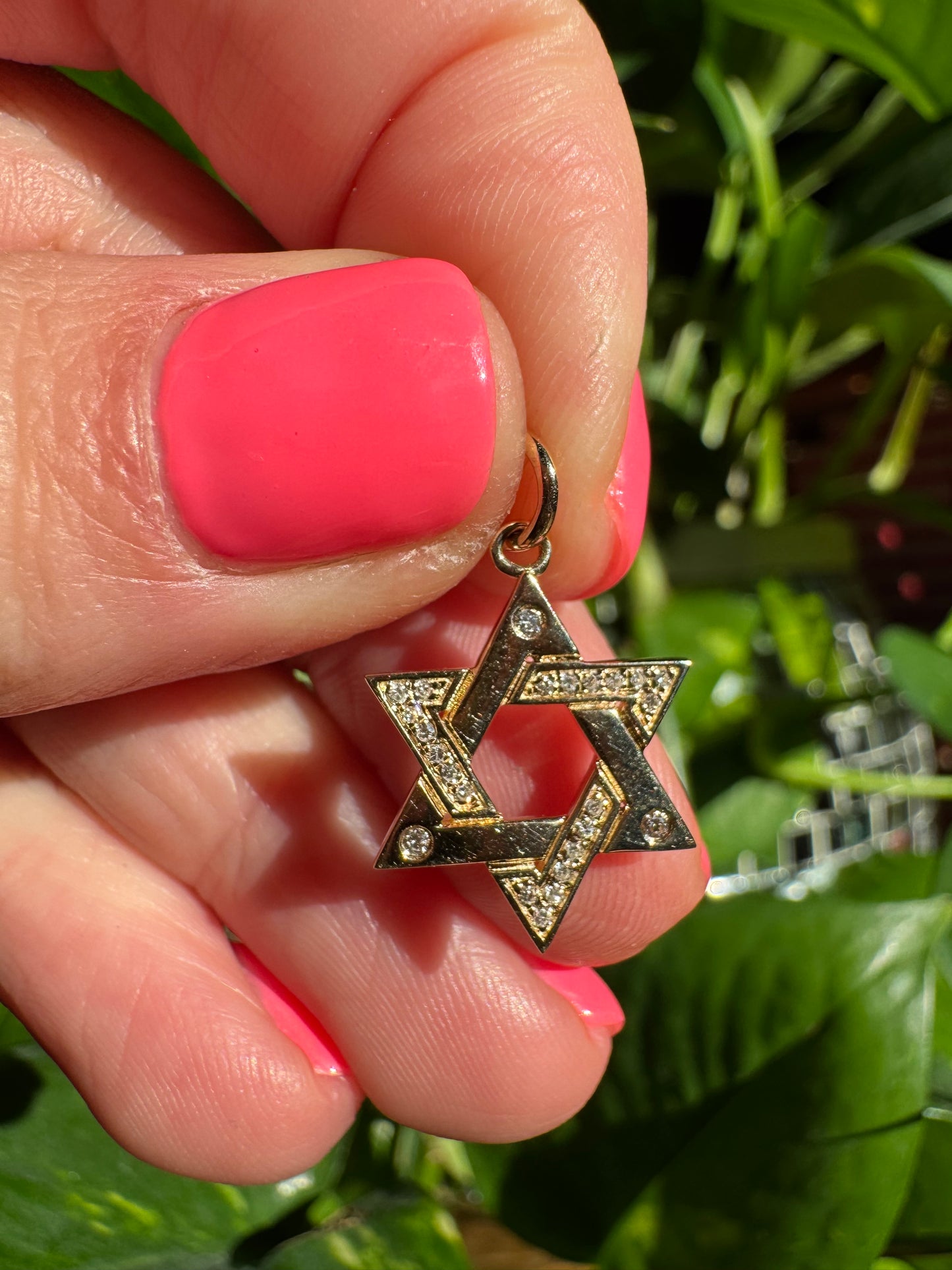 14k diamond overlap Star of David