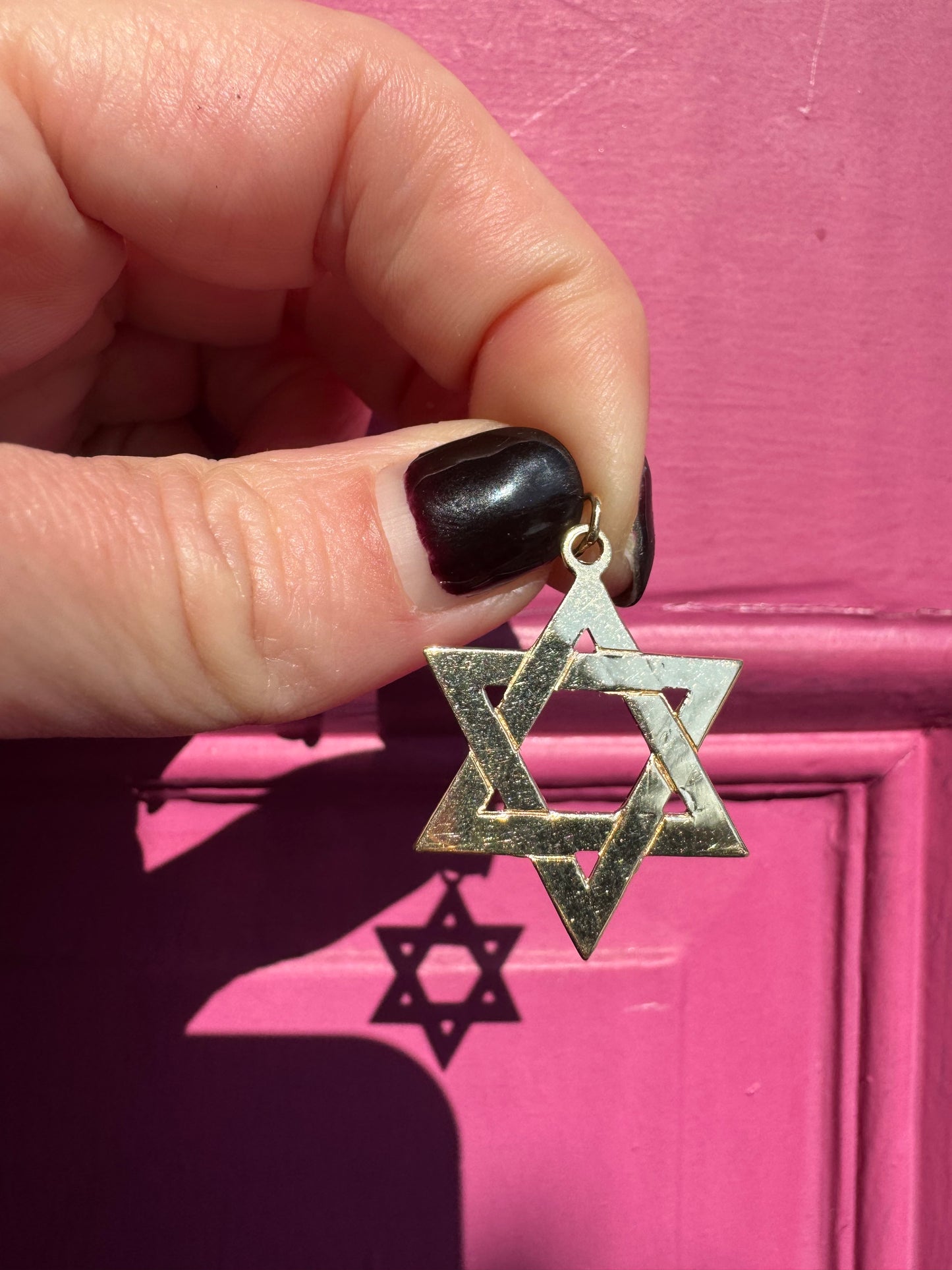 14k interlocking Star of David pendant