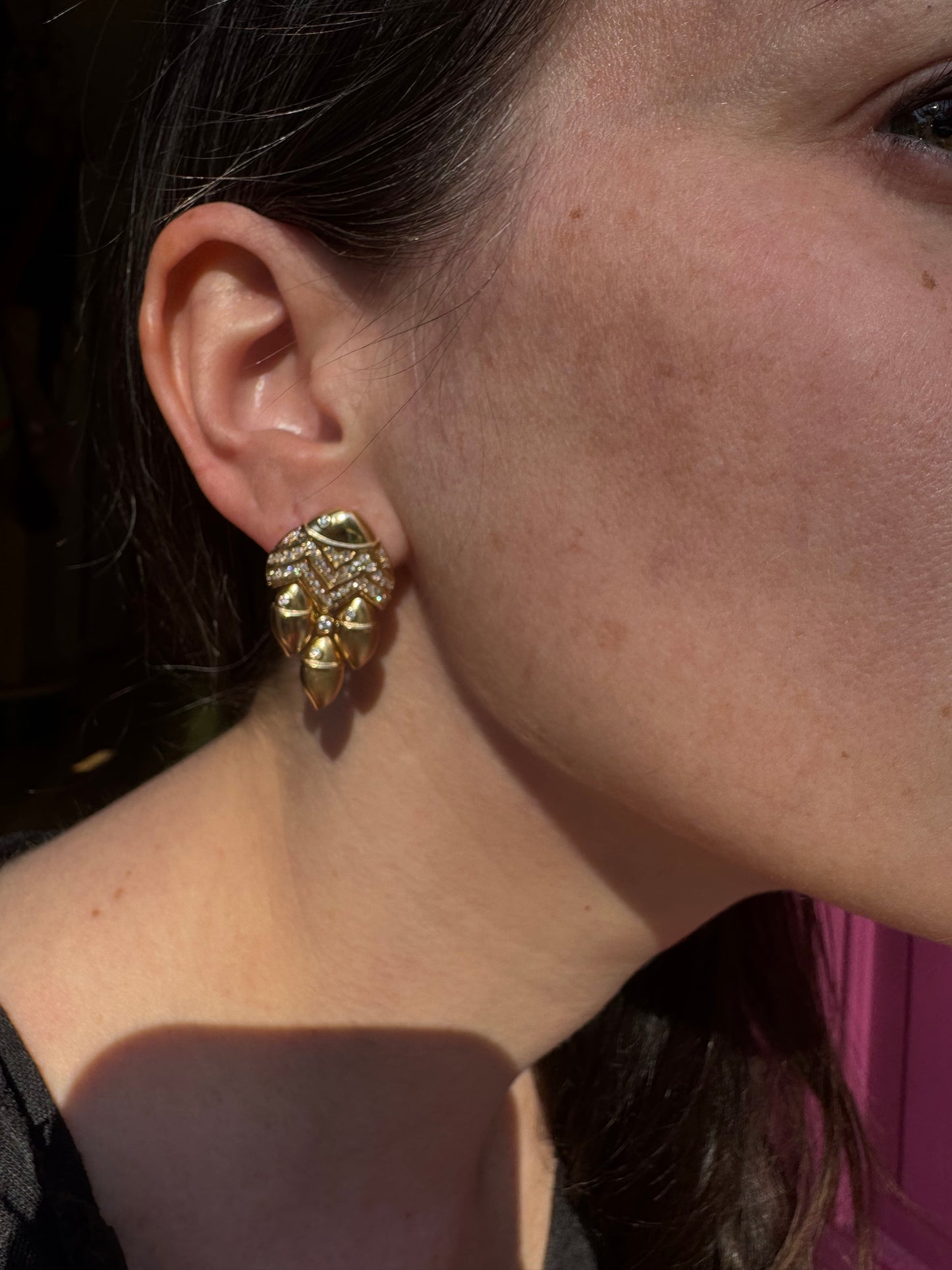 18K Fish earrings w/Diamonds
