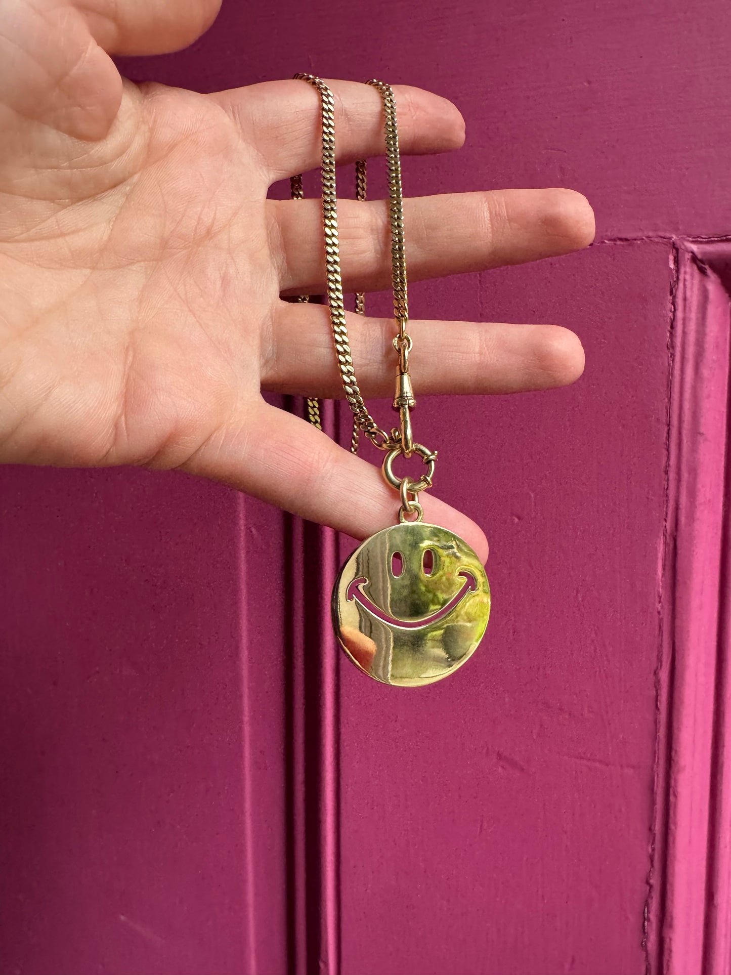 14k yellow gold Say Cheese pendant