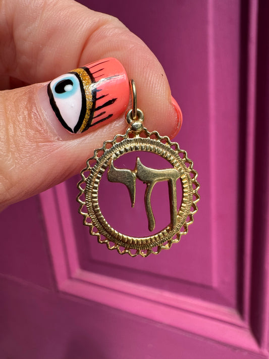 10k chai frame charm