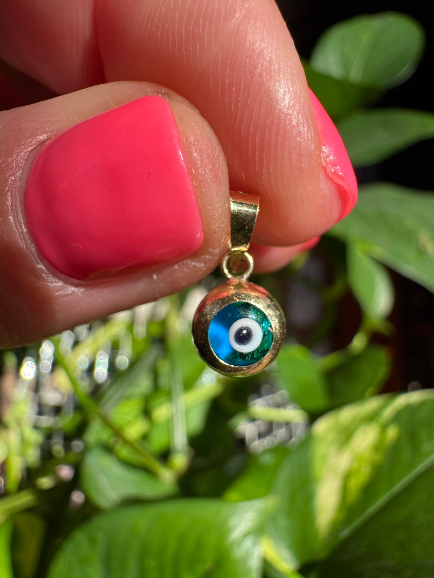 14k lil evil eye charm