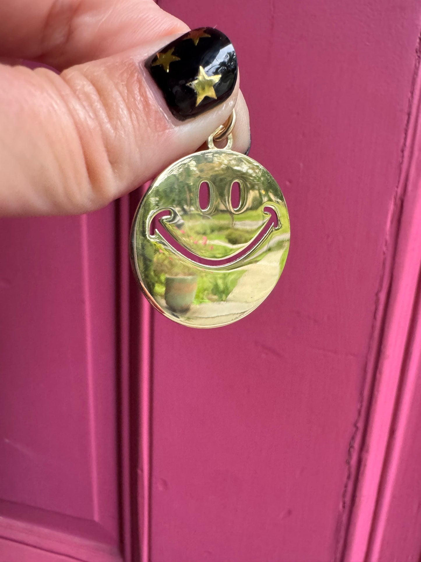 14k yellow gold Say Cheese pendant
