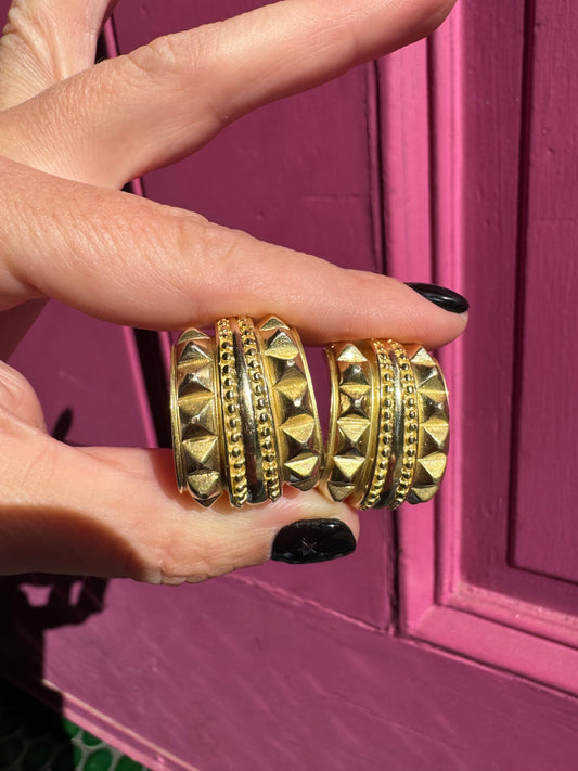 14k Detailed Chunky earrings