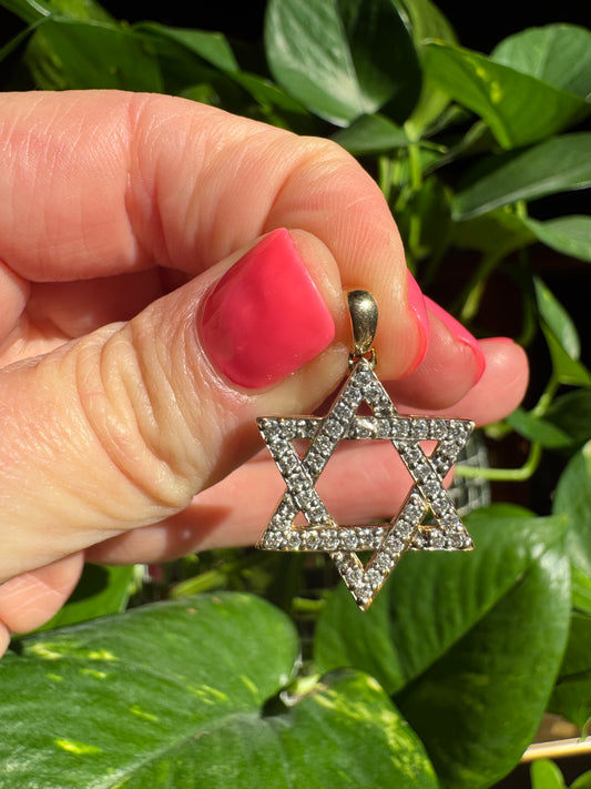 Vintage 14k diamond Star of David