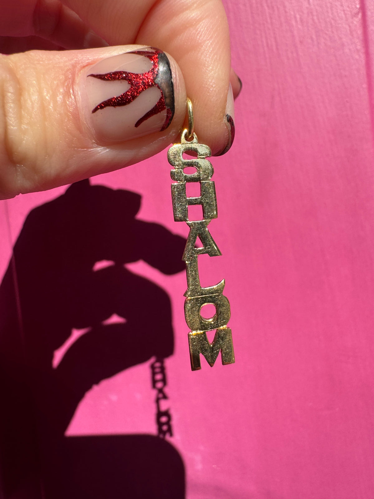14k shalom charm