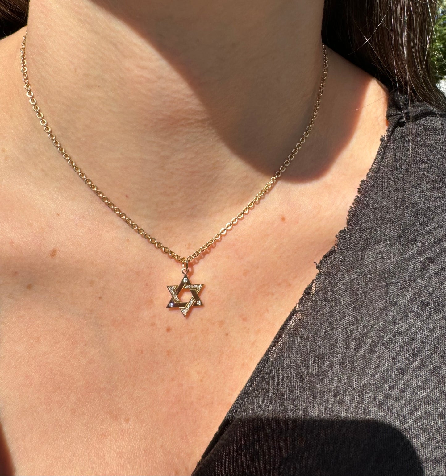 14k diamond overlap Star of David