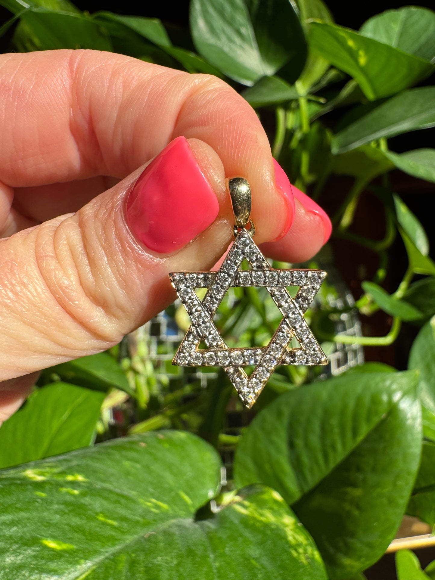 Vintage 14k diamond Star of David