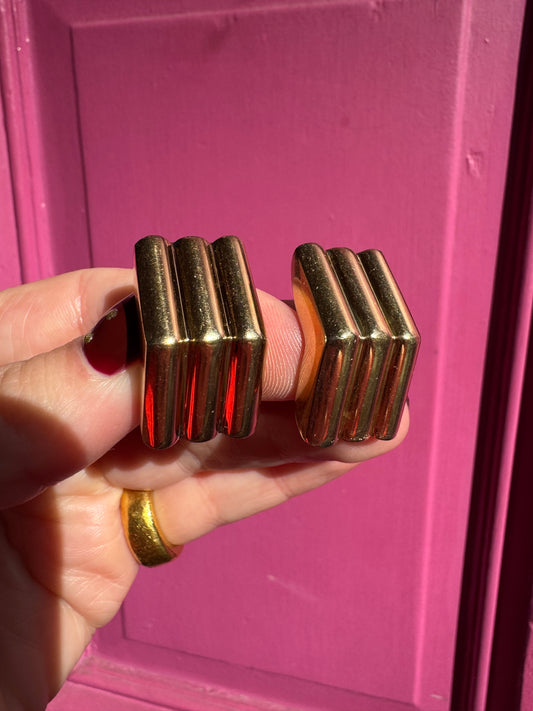 14k 1980s Geometric earrings