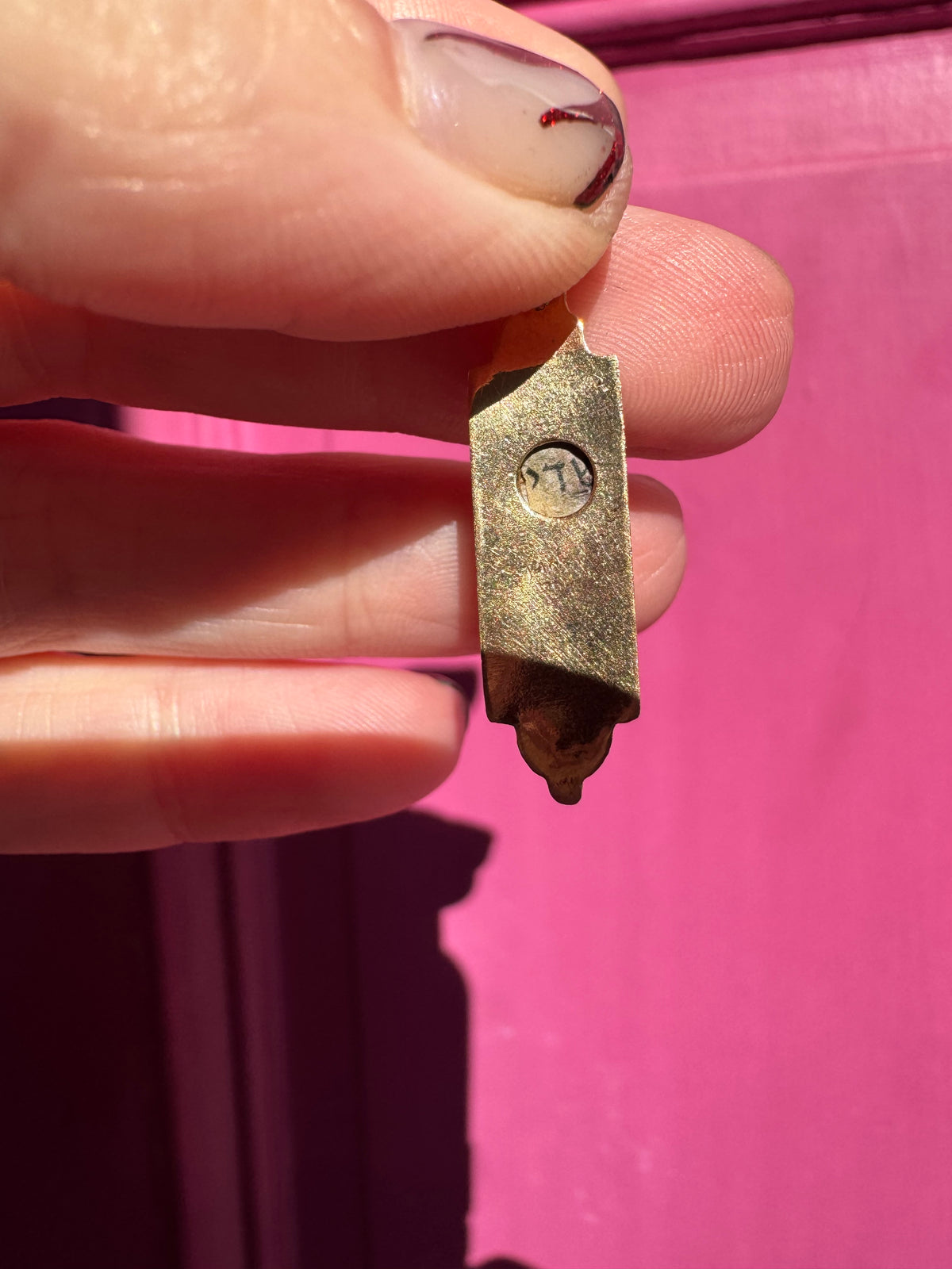 14k mezuzah charm with scroll