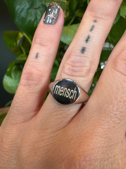 Sterling Silver Mensch ring