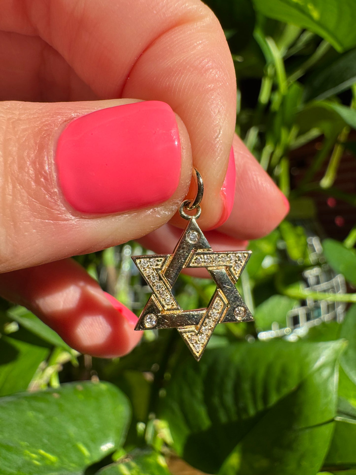 14k diamond overlap Star of David