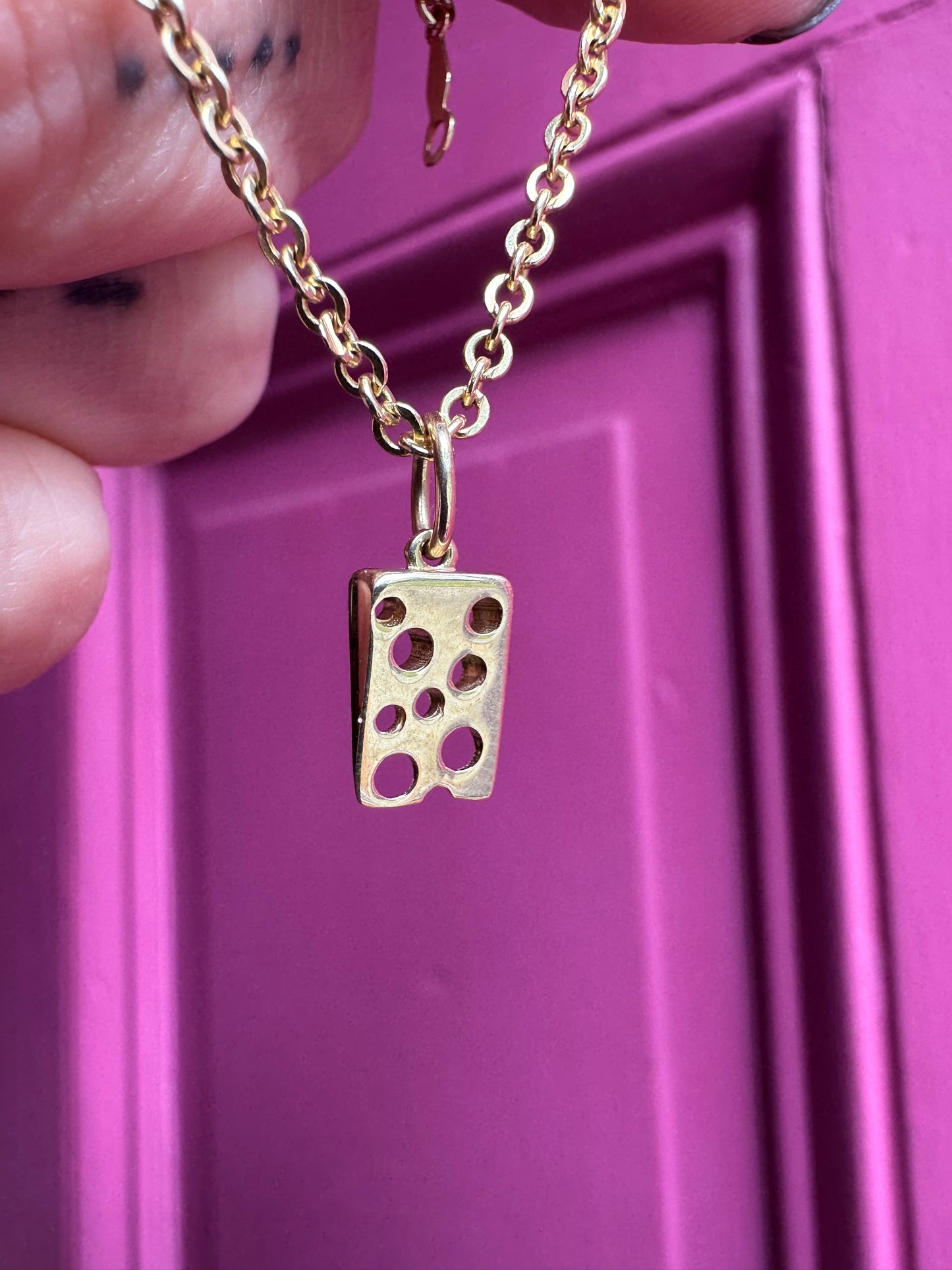 14k Cheese slice charm (chain not included)