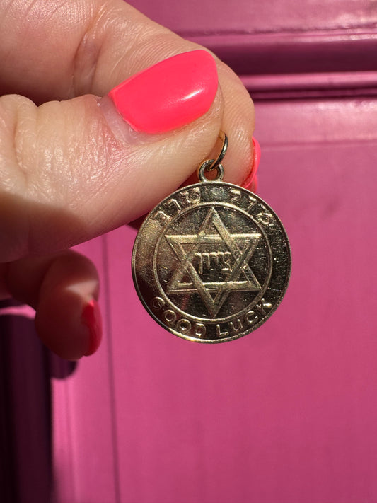 14k Mazel tov charm