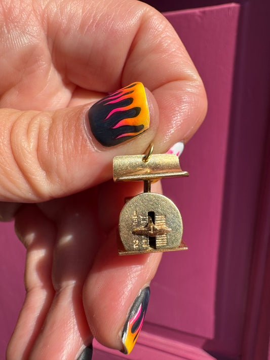14K Baby scale charm