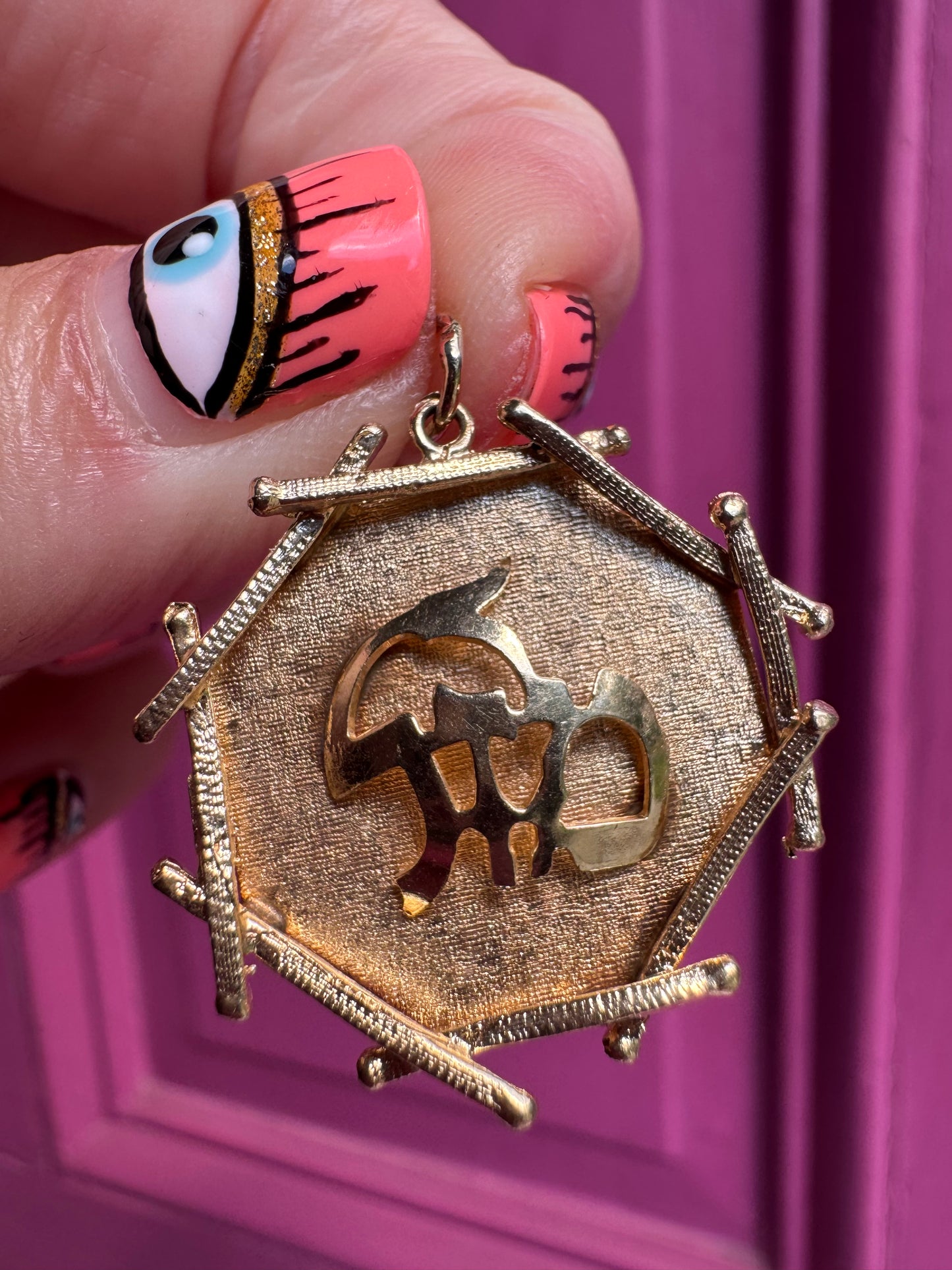 14k Mazel Octagon charm