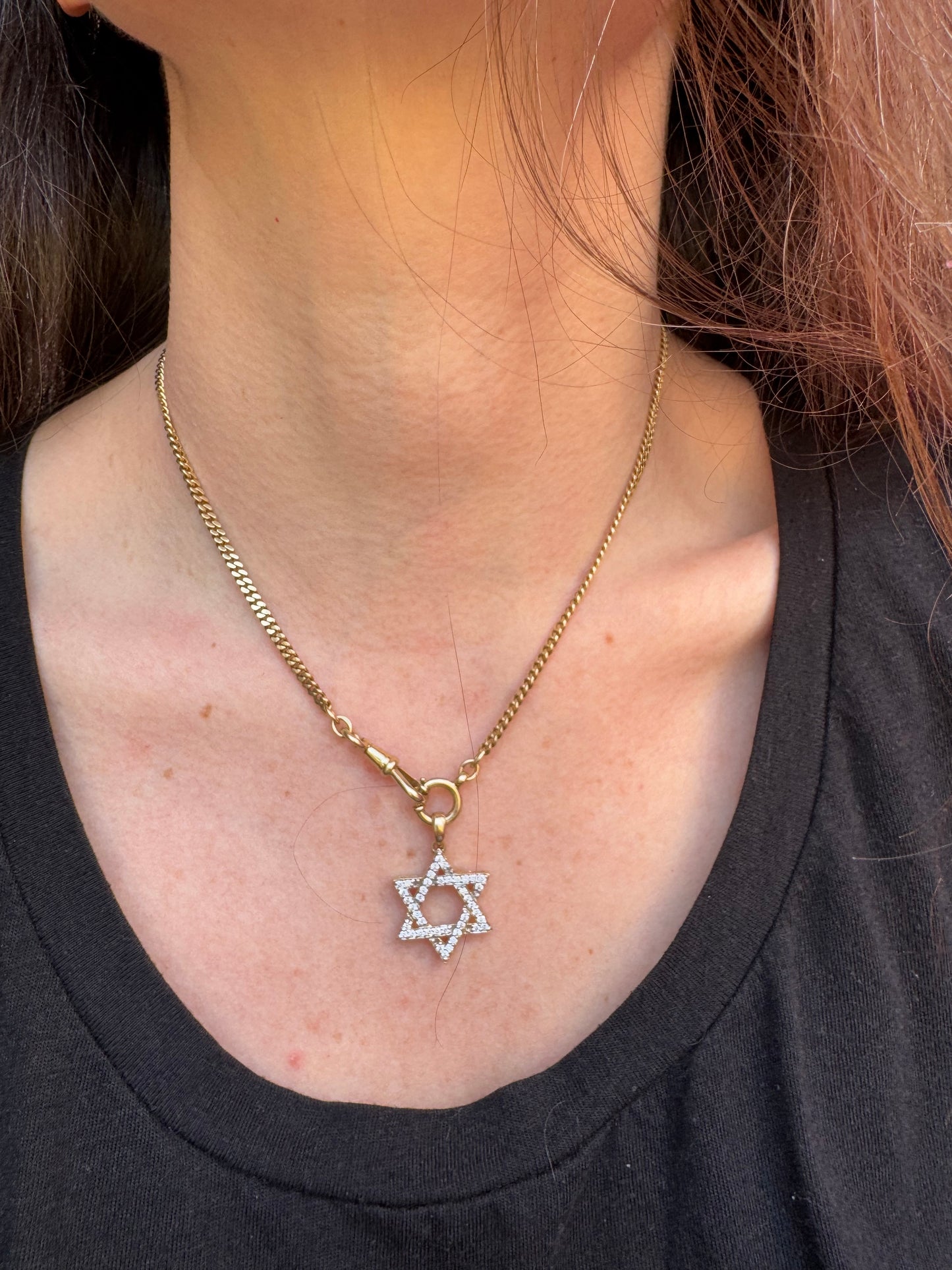 Vintage 14k diamond Star of David