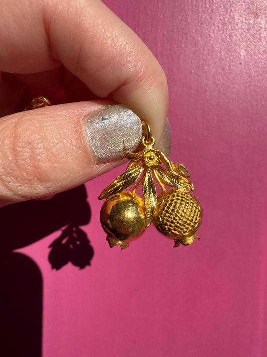 24k pomegranate pendant